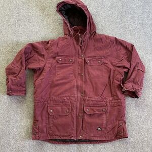 Ridgecut Toughwear Jacket Womens 3X Burgundy Hooded Canvas Insulated Workwear